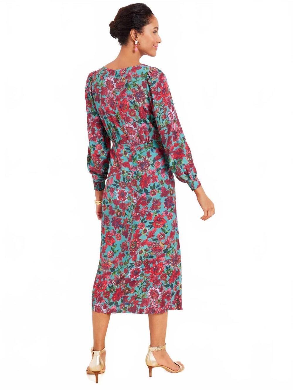 Talbots Side Tie Midi Dress - Stunning Floral women's size 4